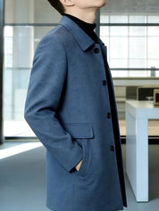 Millicent Shaw | Manteau en mélange de laine à boutonnage simple gris