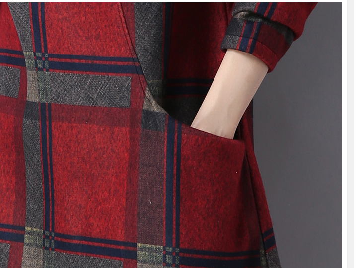 Alice Taylor | Plaid Wool Maxi Dress With Turtleneck