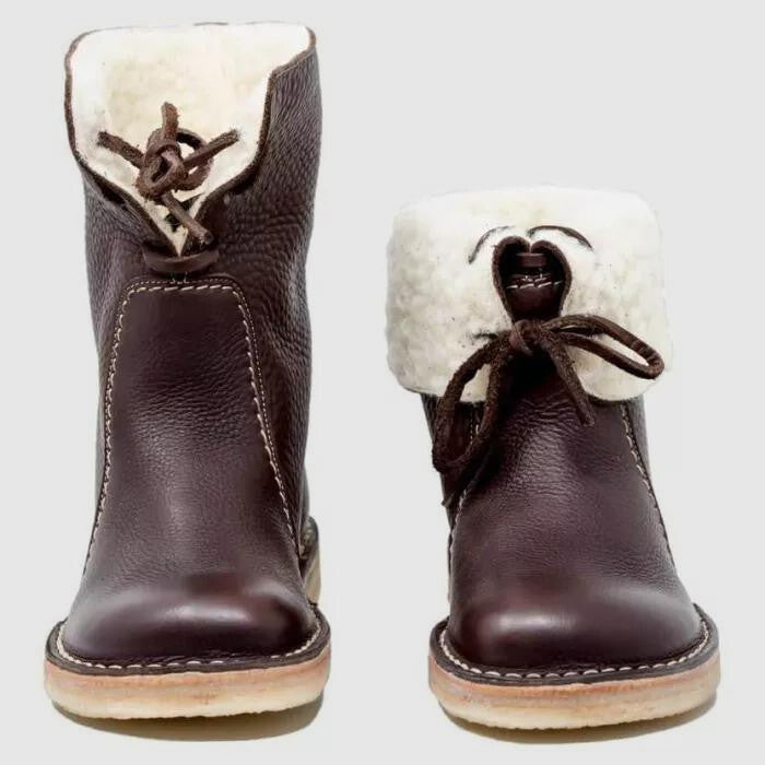 Hazel Redmond | Bottines en cuir doublées de peau lainée