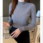 Eleanor Scott | Ribbed Mock Neck Knit Sweater