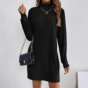 Edith Morris | Ribbed Turtleneck Sweater Dress