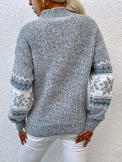 Bridget Faulkner | Cozy Snowflake Mock-Neck Sweater
