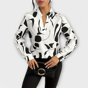 Eleanor Stanmore | Abstract Print Blouse With Split Neckline