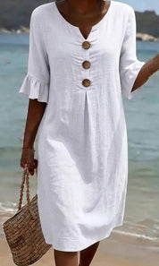 Eleanor Ashford | Casual Button Midi Dress For Women