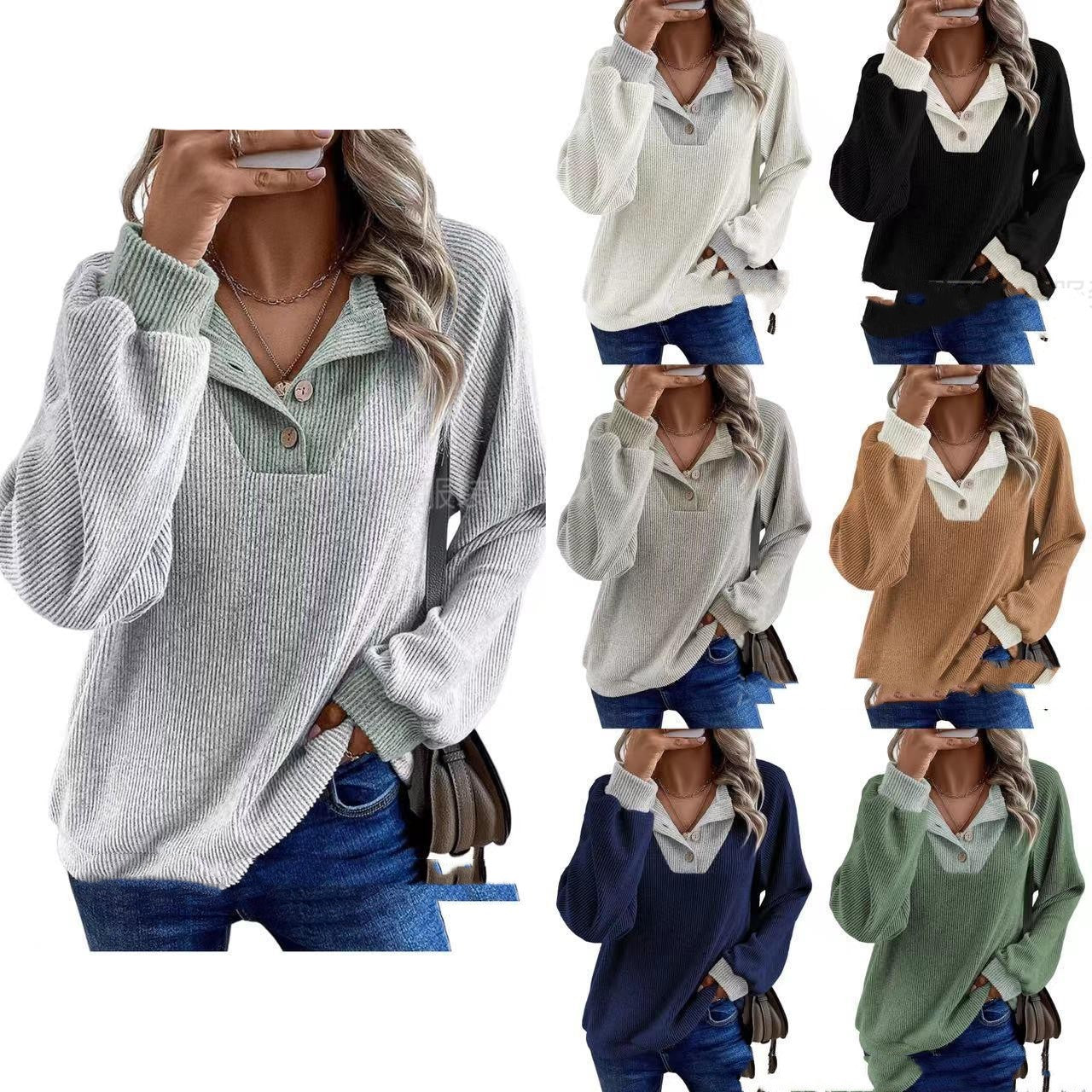 Tabitha Robinson | Ribbed Knit Collared Sweater