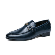 Desmond Baker | Metal-Buckle Leather Loafers For Men