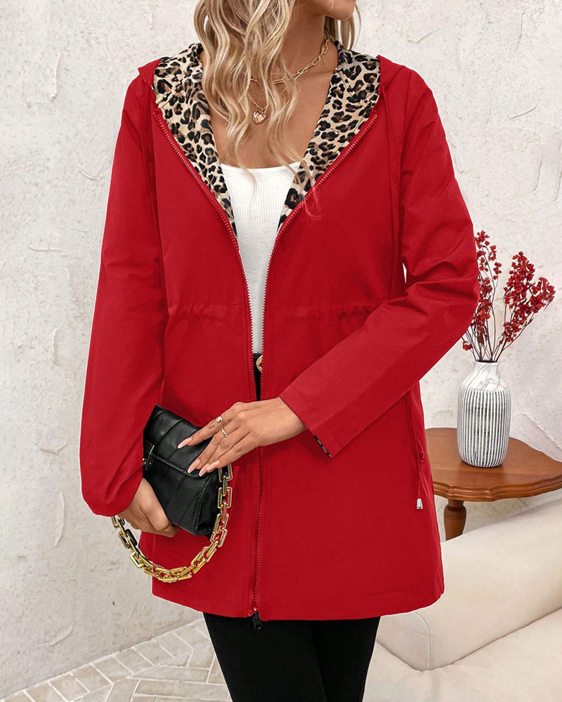 Constance Fairbank | Leopard-Lined Hooded Coat With Drawstring Waist