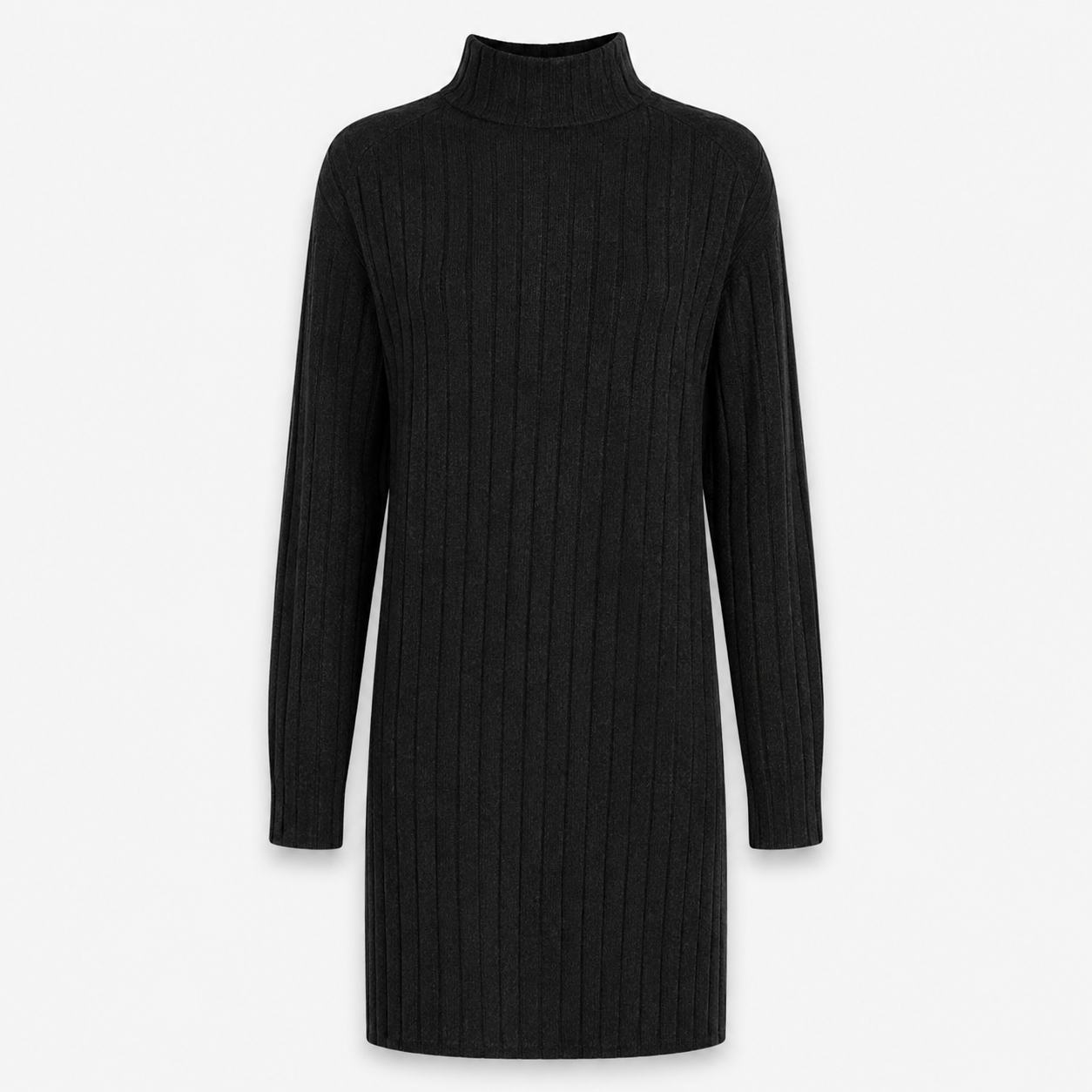 Edith Morris | Ribbed Turtleneck Sweater Dress