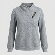 Edith Sutherland | Asymmetrical Button-Front Sweatshirt