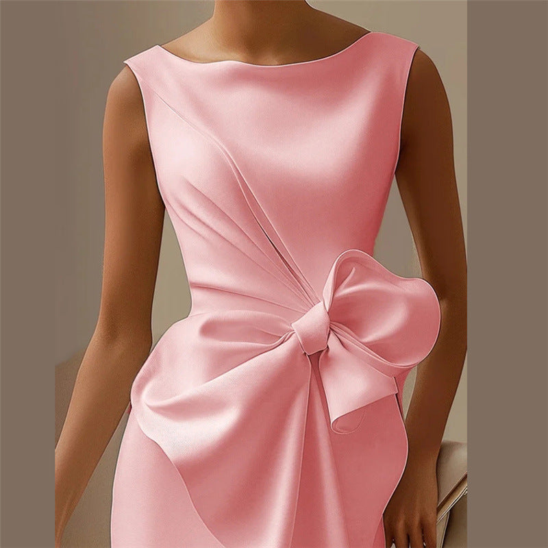 Isabella Whitmore | Elegant Bow Midi Dress For Women