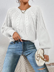 Clara Bennett | Cable Knit Crew Neck Sweater