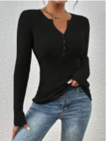 Phoebe Walker | Pink Ribbed Knit Button-Front Sweater