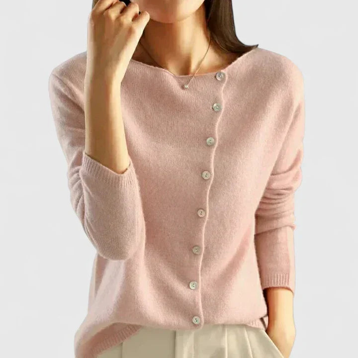 Poppy Hall | Asymmetric Button Cardigan For Women
