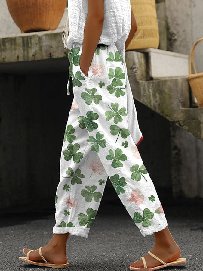 Eloise Hartington | Gradient Linen-Look Wide Leg Trousers
