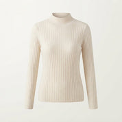 Eleanor Scott | Ribbed Mock Neck Knit Sweater
