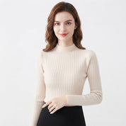 Eleanor Scott | Ribbed Mock Neck Knit Sweater