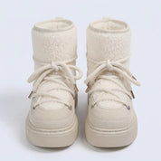 Eleanor Thompson | Sherpa Lace-Up Platform Ankle Boots