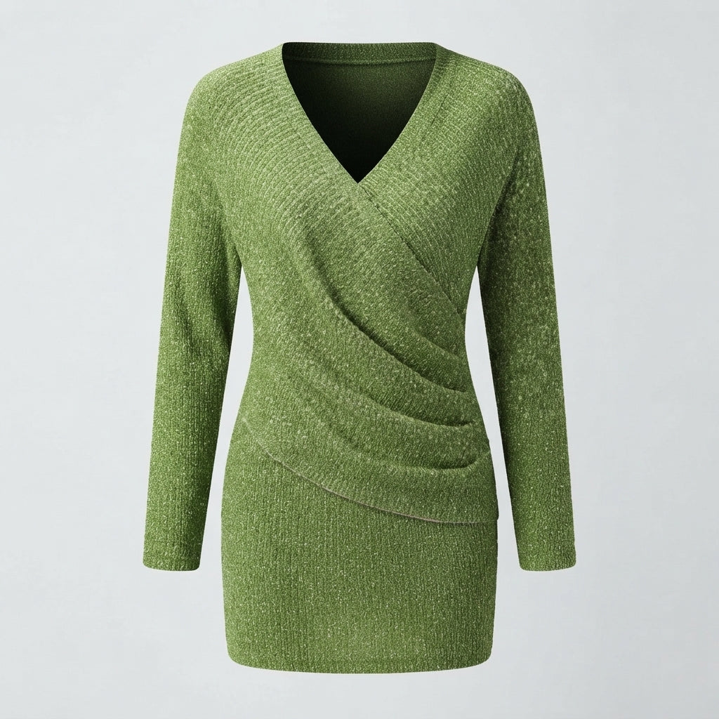 Eleanor Wilson | Draped Wrap-Front Knit Top
