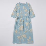 Elena Whitmore | Embroidered Coastal Midi Dress For Women