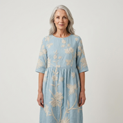 Elena Whitmore | Embroidered Coastal Midi Dress For Women