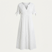 Elena Whitmore | White Broderie Maxi Dress For Women