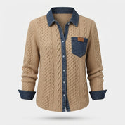 Eliza Kingsley | Textured Contrast Knit Shirt