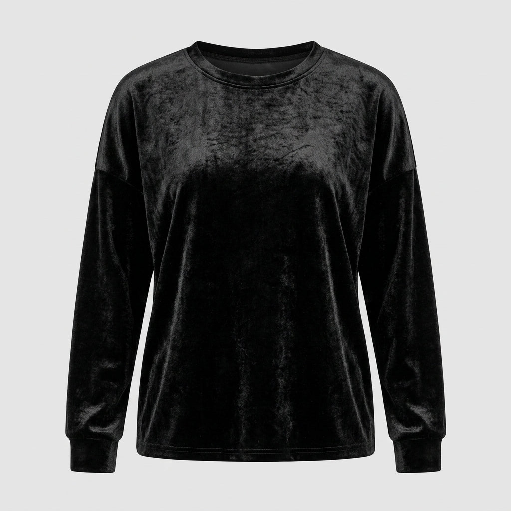 Eloise Bell | Relaxed Velvet Long Sleeve Blouse