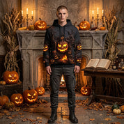 Ember Fang | Sweat à capuche d’Halloween citrouille lumineuse pour homme