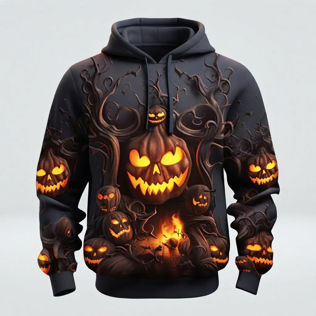 Ember Fang | Sweat à capuche d’Halloween citrouille lumineuse pour homme