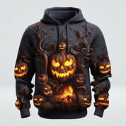 Ember Fang | Sweat à capuche d’Halloween citrouille lumineuse pour homme