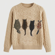 Emma Fletcher | Cat Print Chunky Knit Sweater