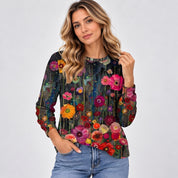Emmeline Foster | 3D Floral Textured Round Neck Top - Navy