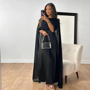 Eleanor Fairfax | Robe longue cape drapée