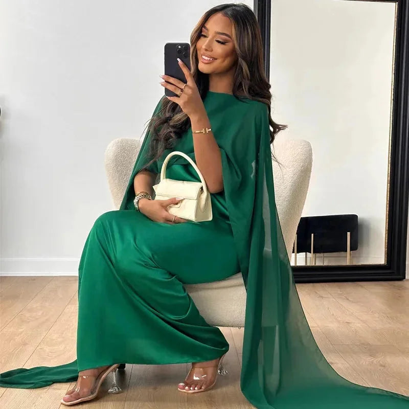 Eleanor Fairfax | Draped Cape Maxi Dress