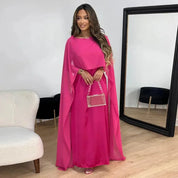 Eleanor Fairfax | Robe longue cape drapée