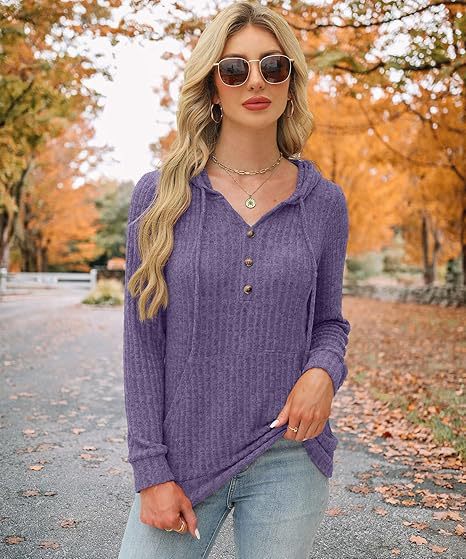 Harriet Baker | Ribbed Button-Front Hoodie Sweater