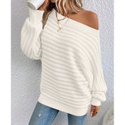 Tabitha Hill | Off-Shoulder Ribbed Knit Sweater