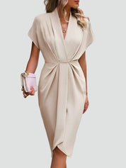 Camille Laurent | Elegant Wrap Midi Dress For Women