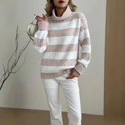 Rosalind Fletcher | Chenille Striped Turtleneck Sweater