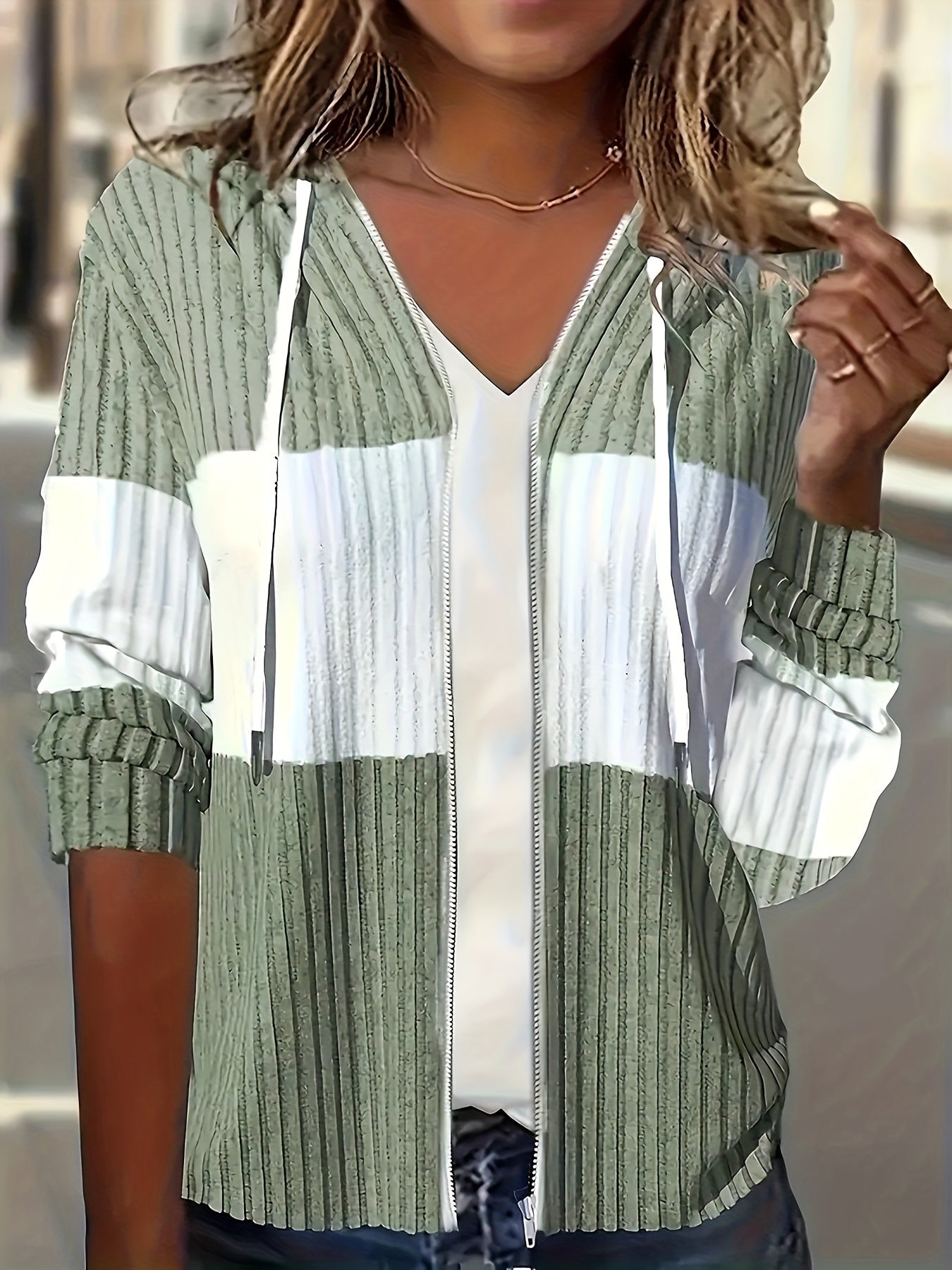 Alexandra Sharpe | Veste à capuche texturée à empiècements color-block