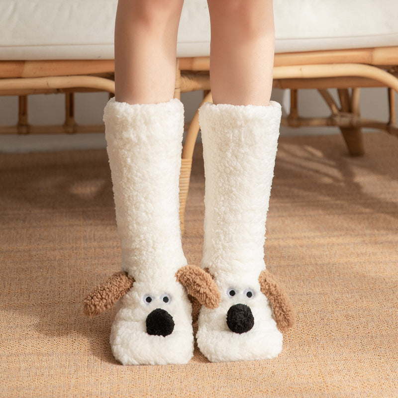 Daisy Nelson | Fluffy Dog Slipper Socks – Knee-High & Non-Slip