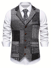 Penelope Shaw | Gilet en tweed patchwork bordeaux et marron
