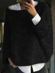 Cecily Hall | Relaxed Crew Neck Sweater in Olive Green
