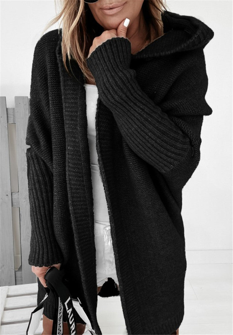 Isla Turner | Oversized Hooded Knit Cardigan