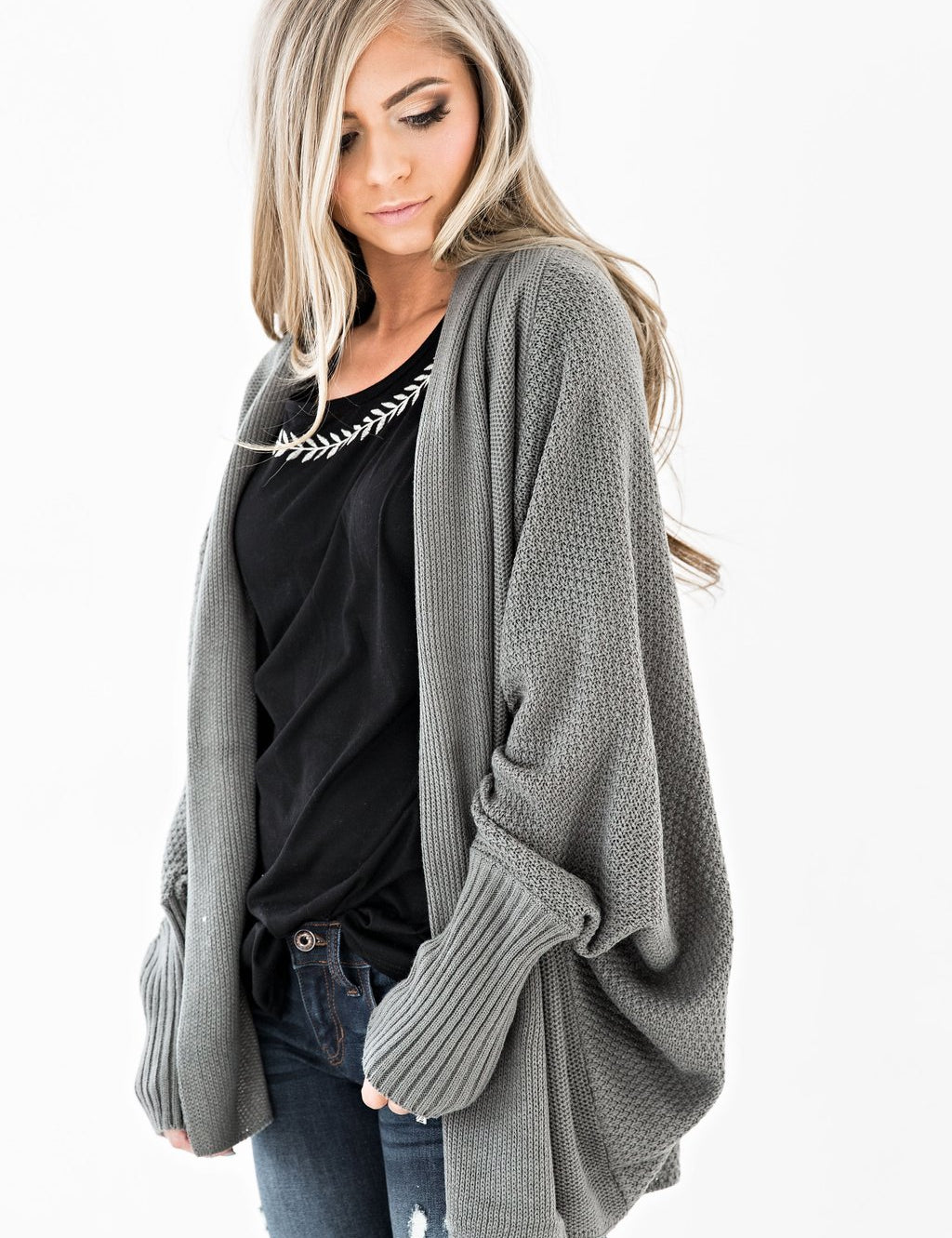 Susanna Pratt | Gilet en tricot oversize à manches chauve-souris