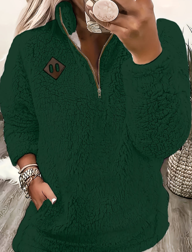 Poppy Griffiths | Plush Half-Zip Fleece Pullover
