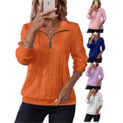 Freya Thompson | Cable Knit Half-Zip Sweatshirt