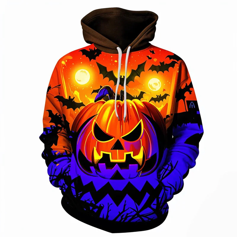 Ember Fang | Sweat à capuche d’Halloween citrouille lumineuse pour homme