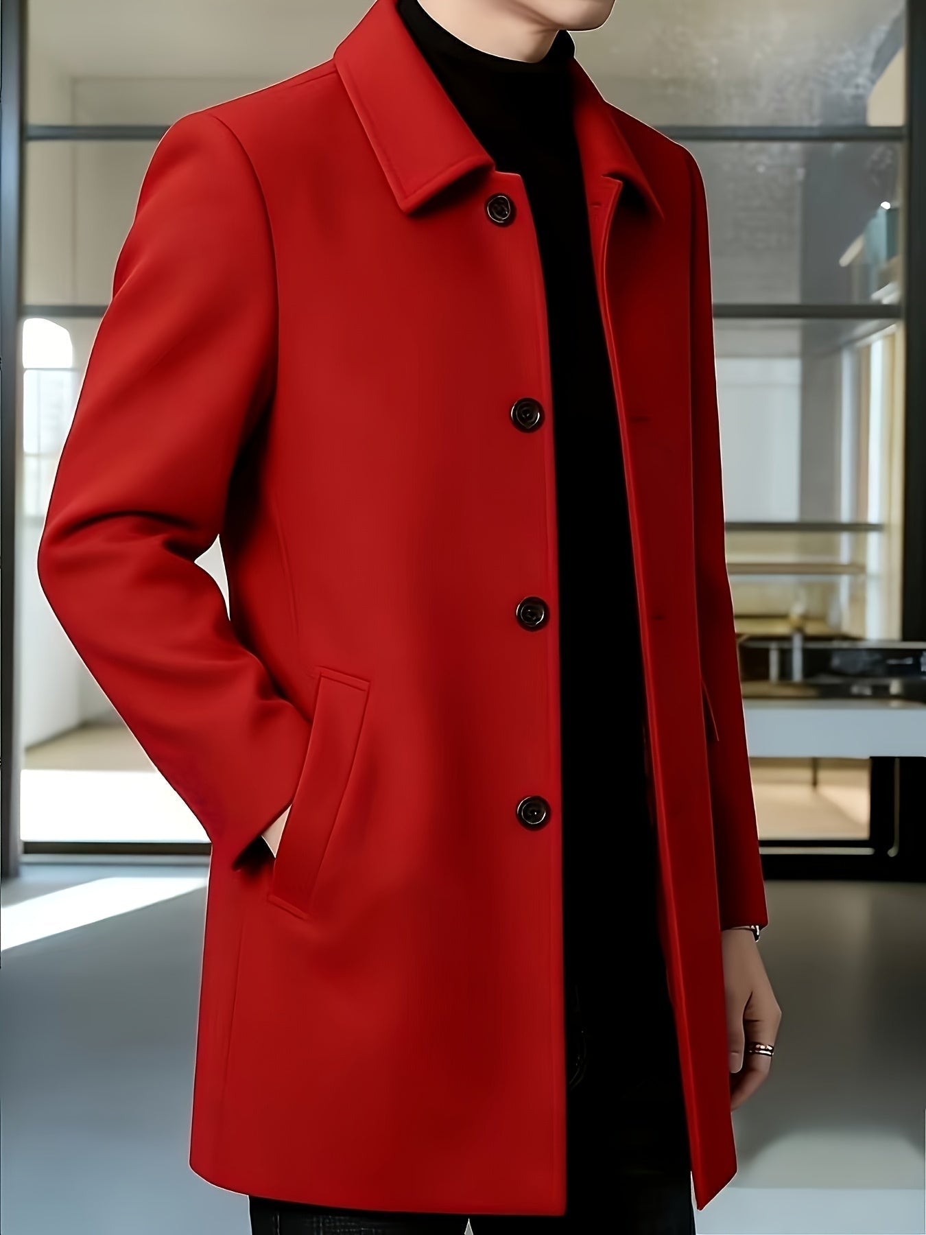 Millicent Shaw | Manteau en mélange de laine à boutonnage simple gris