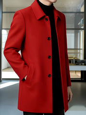 Millicent Shaw | Manteau en mélange de laine à boutonnage simple gris